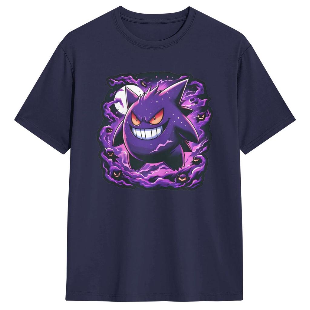 Pokemon Gengar T Shirt Man Vintage Cotton T-Shirts Summer O-Neck Fashion Tees Cheap Oversize Clothing