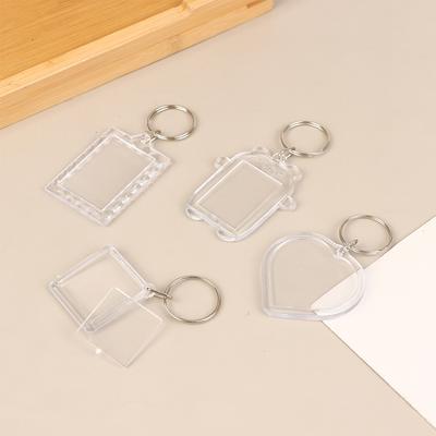 5Pcs Clear Bear Acrylic Blank Photo Frame Keychain Insert Photo Picture Frame Key Holder Diy Picture Frame Keyring Bag Pendant