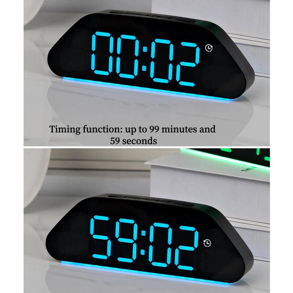 LED Digital Alarm Clock Temperature Week Date Display Timer Brightness Adjustment Electronic Table Clock with Ambient Light