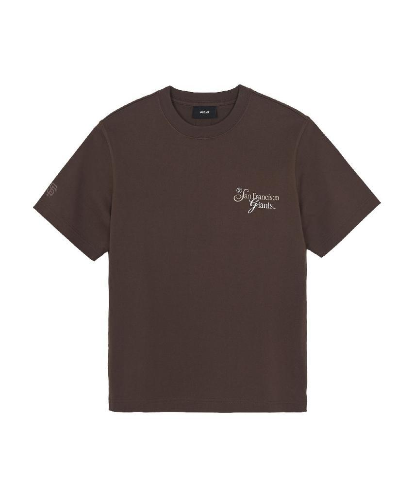 Emelbi Serif Lettering Semi-Oversized Short Sleeve T-Shirt Sf (D.Brown)