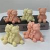 Soft and Durable Silicone Cartoon Bear Candle Mold for Art Project Making Unique Candle or Aromatherapy in Home