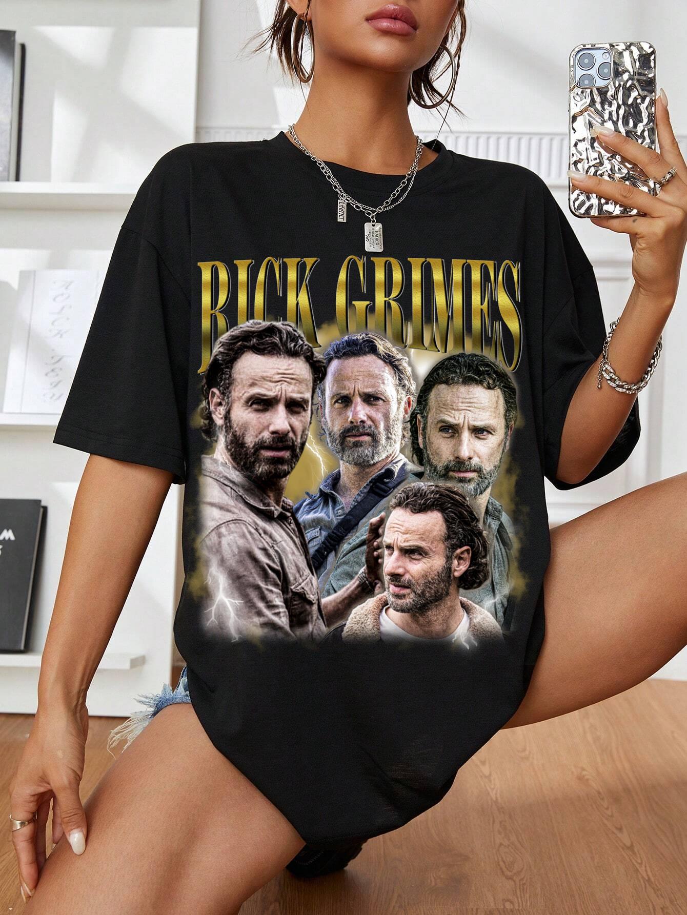 Rick Grimes Walking Dead Unisex TShirt Retro Rick Grimes Graphic Tee Tv Series Shirt Rick Grimes S