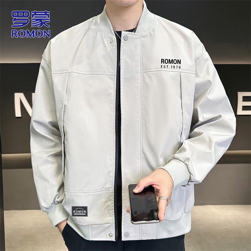 ROMON Men's Casual Stand-Collar Jacket