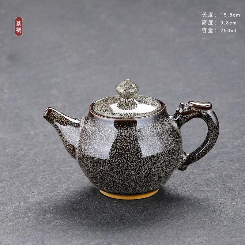 Keramická čajová konvice glazovaná v peci Malá Jun Porcelánová Kung Fu sada Jednoduchá a personalizovaná Jednotlivá čajová konvice