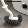 Compact Bathroom Brush and Holder Set for Deep Scrubbing In Tight Space Curved Design Toilet Bowl Scrubber Long Handle