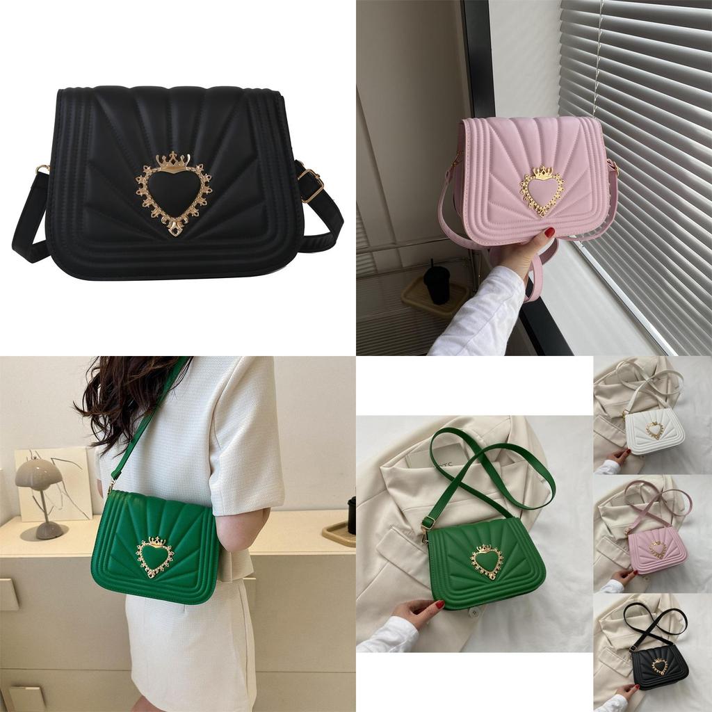 Chic Medium-sized Shoulder Bag For Women In Elegant Black White Pink Green