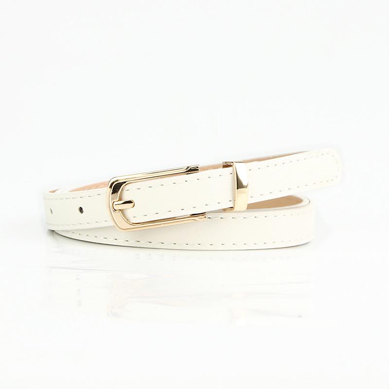 Womens Minimalist Alloy Pin Buckle Belt With Faux Leather Cover For Dresses And Cardigans