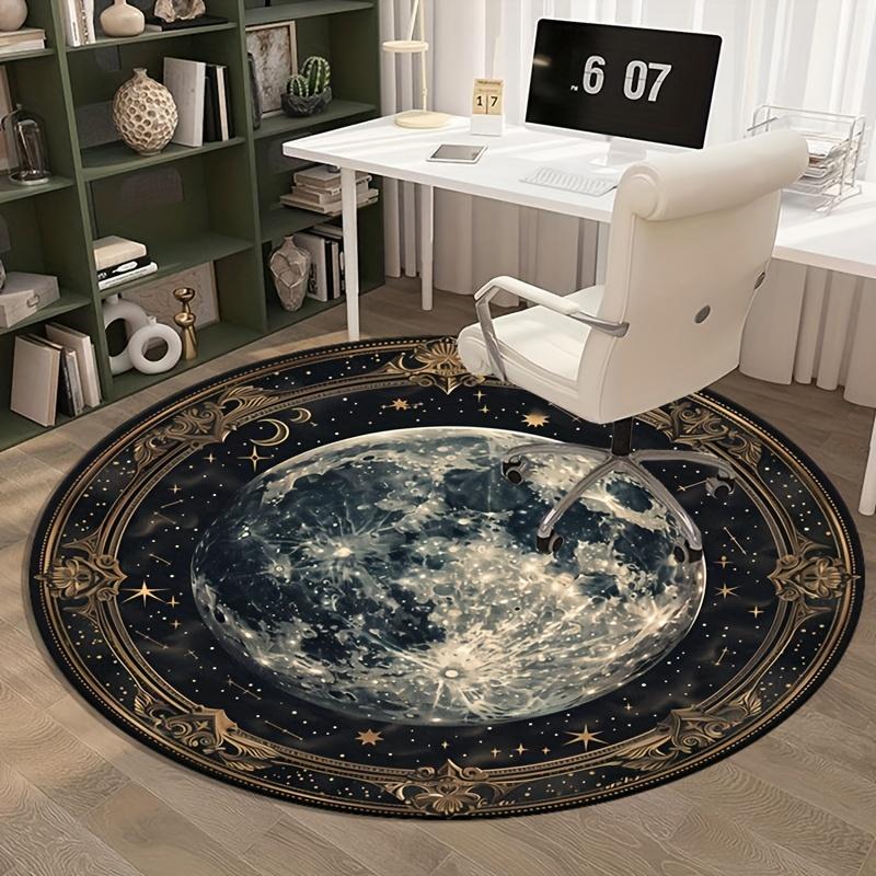 

Luxury Moon Round Rug - Crystal Velvet, Non-Slip Water-Absorbent Carpet for Living Room & Bedroom Decor 60cm