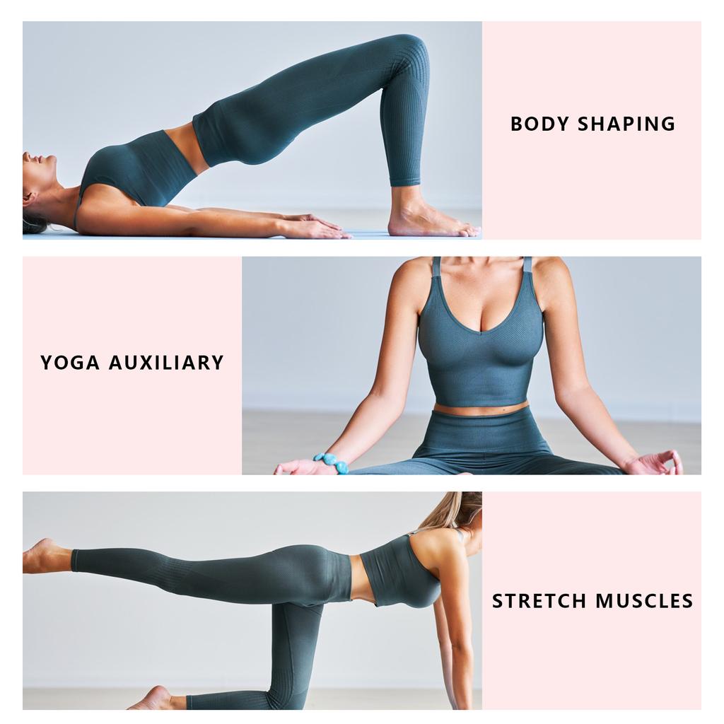   Stretch Strap Women Fitness High Elastic Multi  Exercise Stretch Band Belt(Blue Gray )