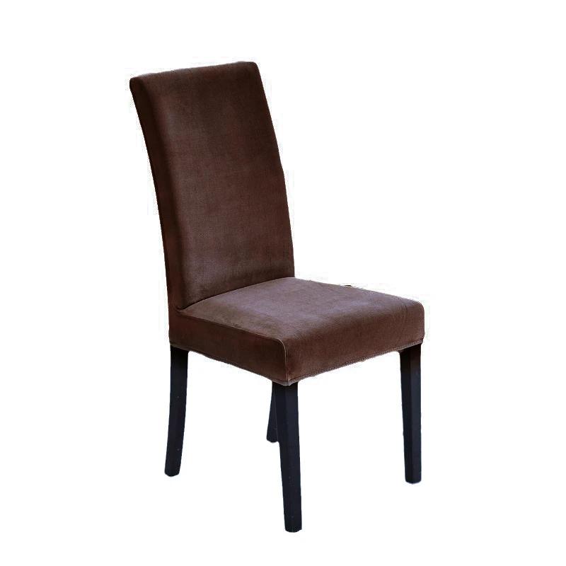 Soft Velvet Dining Chair Cover Universal Long Back Chair Slipcovers Elastic Seat Protector Case for Dining Room Home Decor