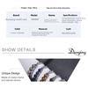 Meier Stainless Steel Men's Bracelet, Double-layer Tiger's Eye Stone Bracelet, Natural Stone Beaded Chain Bracelet