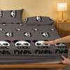 1 Cartoon Cute Animal Panda Printed Matte Fitted Sheet, Bedroom Printed Bed Cover, Bedding (Excluding Pillowcases)