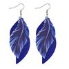 Female leaf leather earrings, feather earrings, jewelry accessories