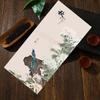 30*18Cm High-End Tea Towel With Retro Style And Colorful Painting, Special Tea-Drinking Cloth, Premium Tea Set