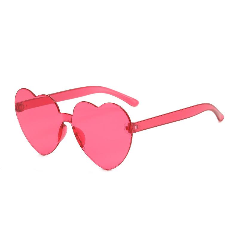Heart-Shaped Sunglasses Kids Girl Boy Jelly Colored Love Sunglasses Children Pc Lens For Summer Beach Outdoor Activities