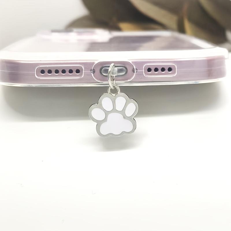 1pc PVC Anti-Dust Plug for Smartphones, Pet-Friendly Glossy Bear Paw Pendant, Decorative Mobile Phone Dust Cap Accessory