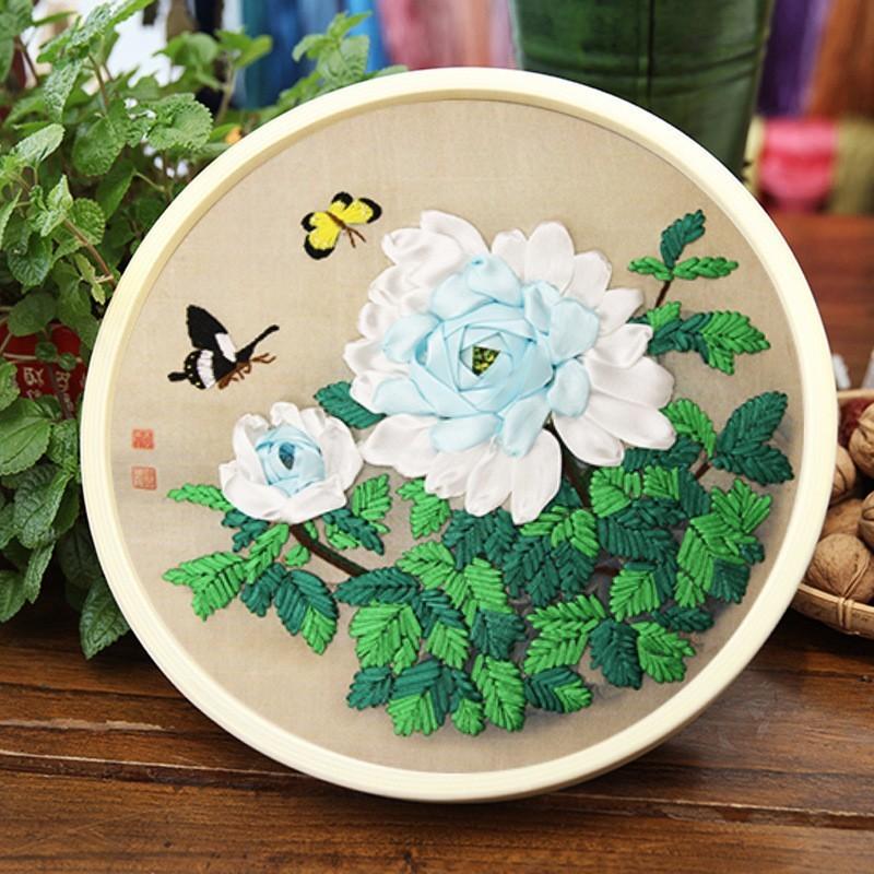 Ribbon Embroidery Hanging Picture Material Bag Small Fresh Three-dimensional Embroidery Manual Diy Beginner Material Bag