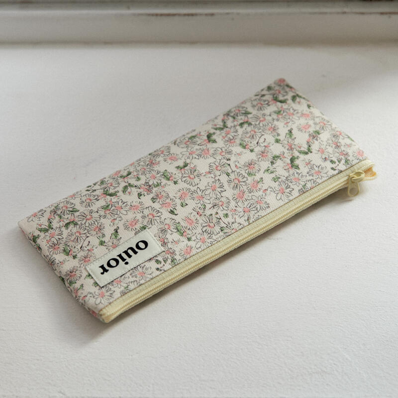 Flat Pencil Case - Daisy Peach (Single Item)