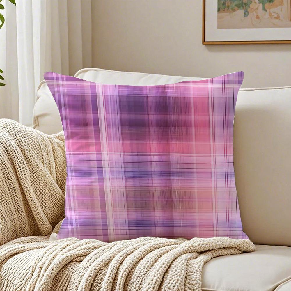 Classic Simple Pattern Art Plaid texture Cushion Cover Linen Pillowcase Soft  for Sofa Bed Home Room Decor