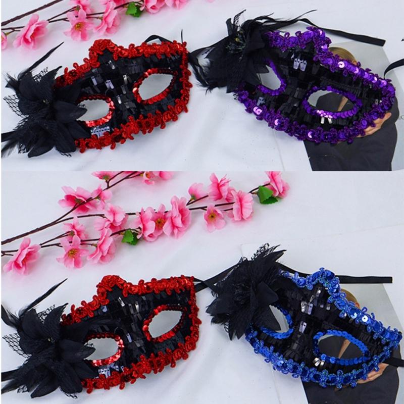 Maska Halloweenowa, Maska Wenecjańska Maskaradowa Kwiatowe Płatki Śniegu Maska na Oczy, Półtwarzowa Maska Maskaradowa na Bale Karnawałowe Imprezę Kostiumową