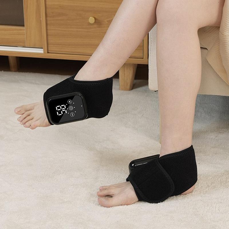 Electric Heating Ankle Guard 3 Levels Hot Compress Vibration Massage Cordless Foot Massager Ankle Joint Protection Heating Strap