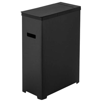 Yamazaki Jitsugyo 5204 Kosz na śmieci z wąską składaną i transportowaną pokrywą, Czarny, Ok.. S19XG40XW54cm, Wieża,
