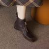 Fashion French Fashion Block Heel Booties Comfortable Square Toe Soft Sole Soft Face Vintage Winter Women's Shoes