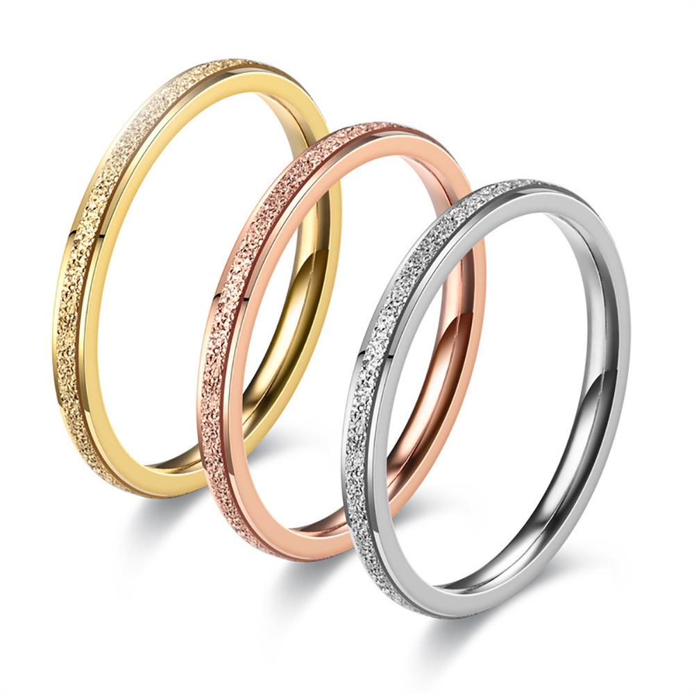 

Elegant Women s Rose Gold Titanium Steel Ring - Non-fading, Frosted, Minimalist Design. Size 11