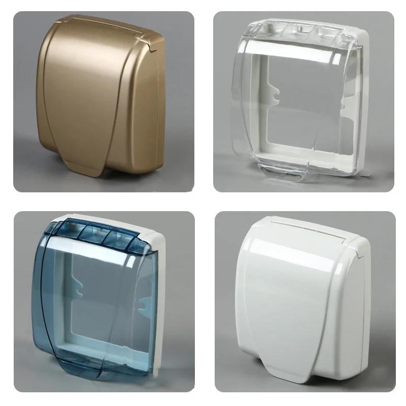 Universalkontakt Vanntett boks Veggbryterplate Vannstøvtett deksel Uttak Dørklokke Baderom Sprutsikre beskyttelsesbokser