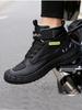 Men's Non-Slip Motorcycle Riding Boots with Rubber Sole and Microfiber for Protection.