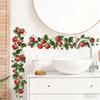 Fresh Strawberry Flowers Rattan Living Room Kitchen Bedroom Self-adhesive Background Decoration Stickers
