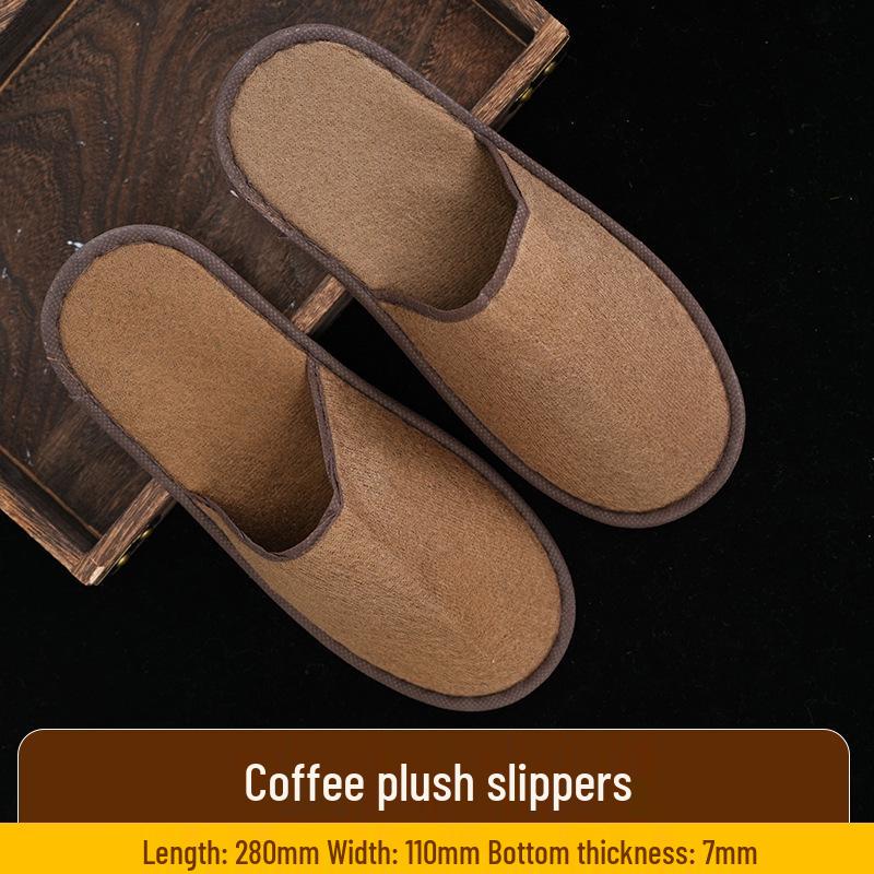 Washable Anti-Slip Winter Fleece Slippers for Guests