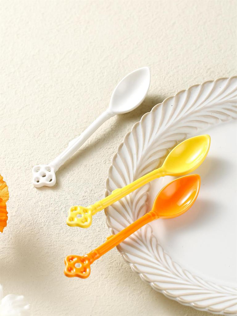 8Pcs Ceramics Coffee Spoon Afternoon Tea Tableware Accessories Kitchen Bar Counter Tools Tea Desserts Coffee Mixing Spoon