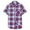 Men Fashion Plaid Short Sleeve Shirt Summer
