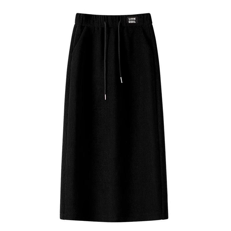 Gonna a pieghe A-line elastica con velluto interno, Autunno/Inverno 2025