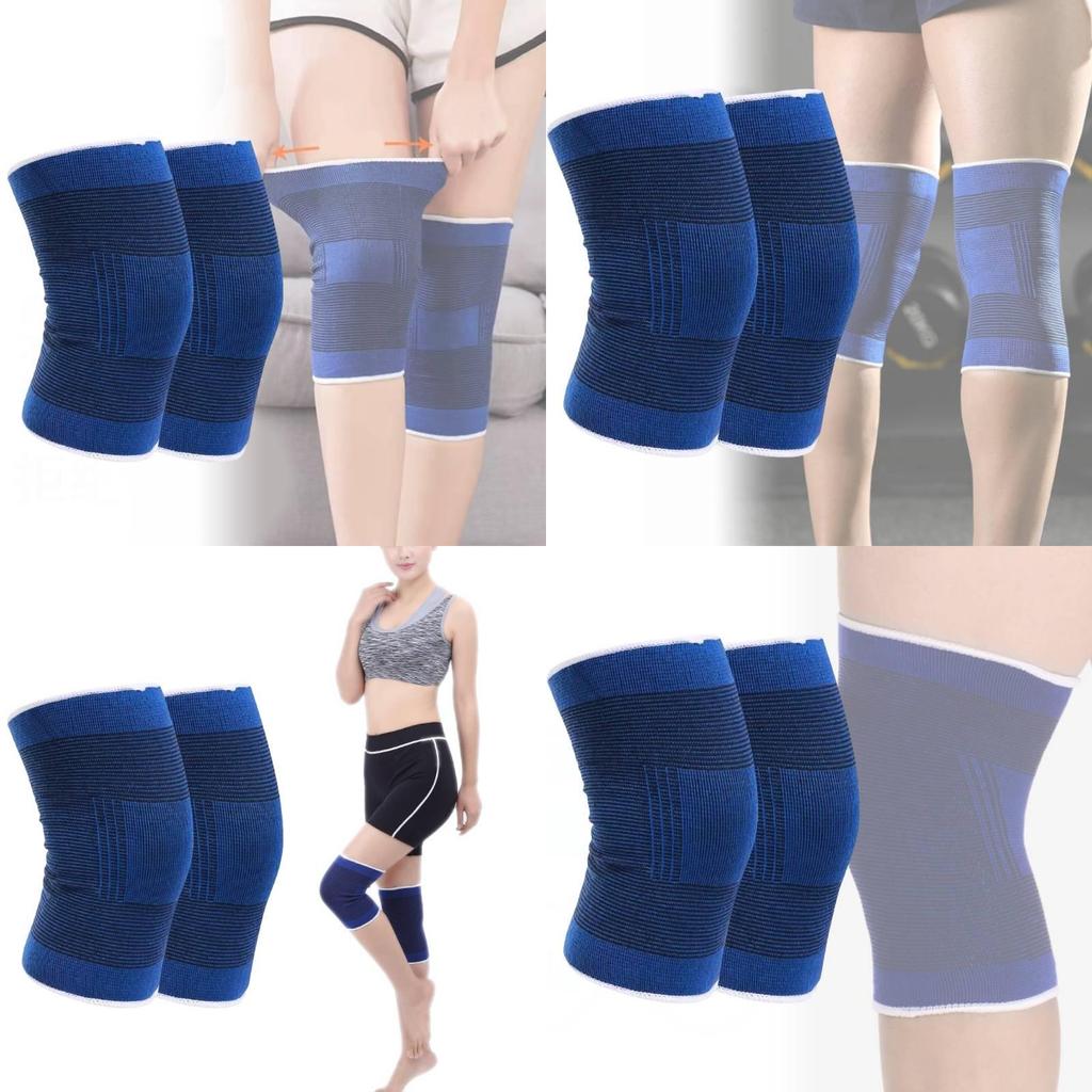 Comfortable Blue Knitted Knee Support For All Sports With Thermal Protection