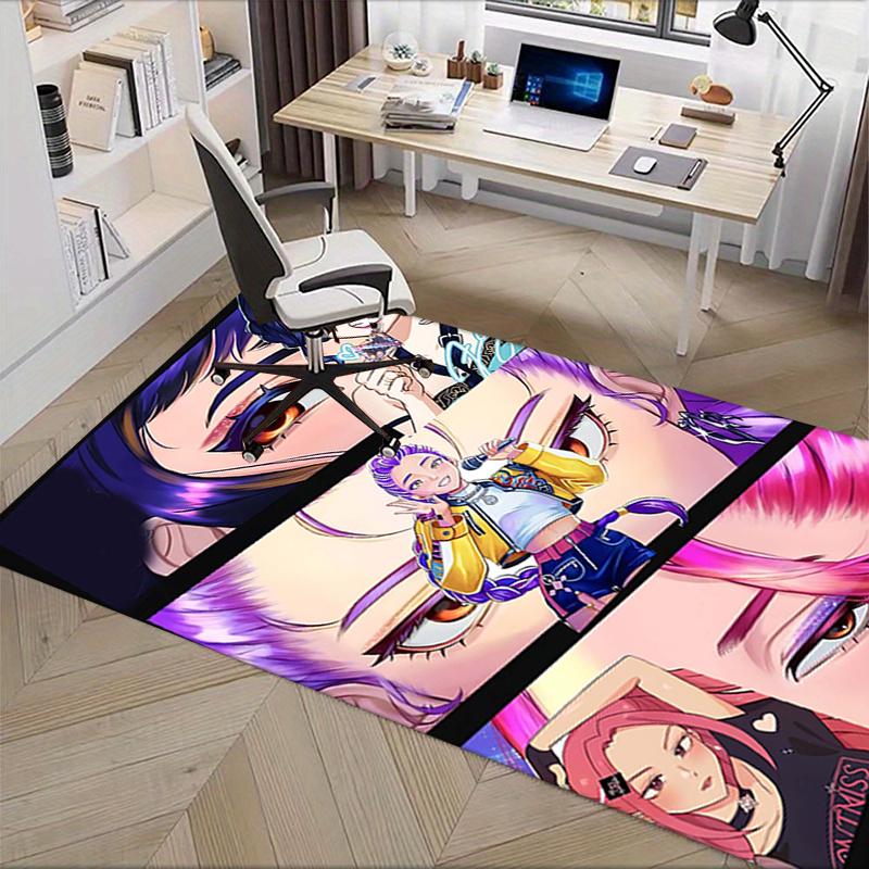 K-pop Girl Charming Anime Character Office Chair Mat: Perfect for Home Decor, Office Use, and Gifts - Suitable for Various Rooms!.122362a