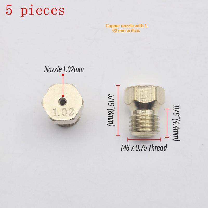 5PCS Brass Burner Gas Hob LPG- Conversion Kits Jets 50 65 70 87 95 Brass Nozzle For Gas Stove Brass Nozzle Propane Injector
