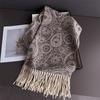 Neck Warmer Scarf For Women Men Winter Thickened Tassel Pashmina Shawl Faux Cashmere Warps Autumn Elegant Cashew Print Blanket