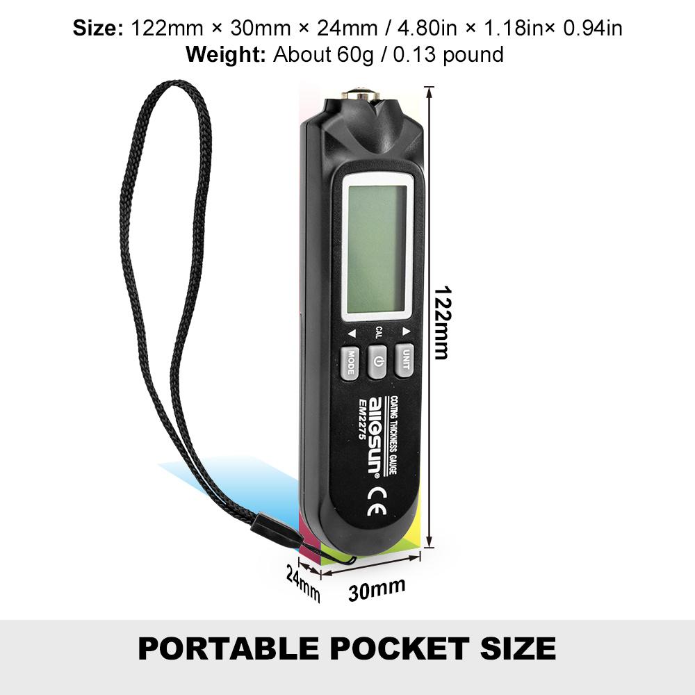 

all-sun EM2275 Professional Industrial Auto Car Paint Depth Gauge,Measuring Range: 0 to 2000UM,Paint Mil Thickness Meter