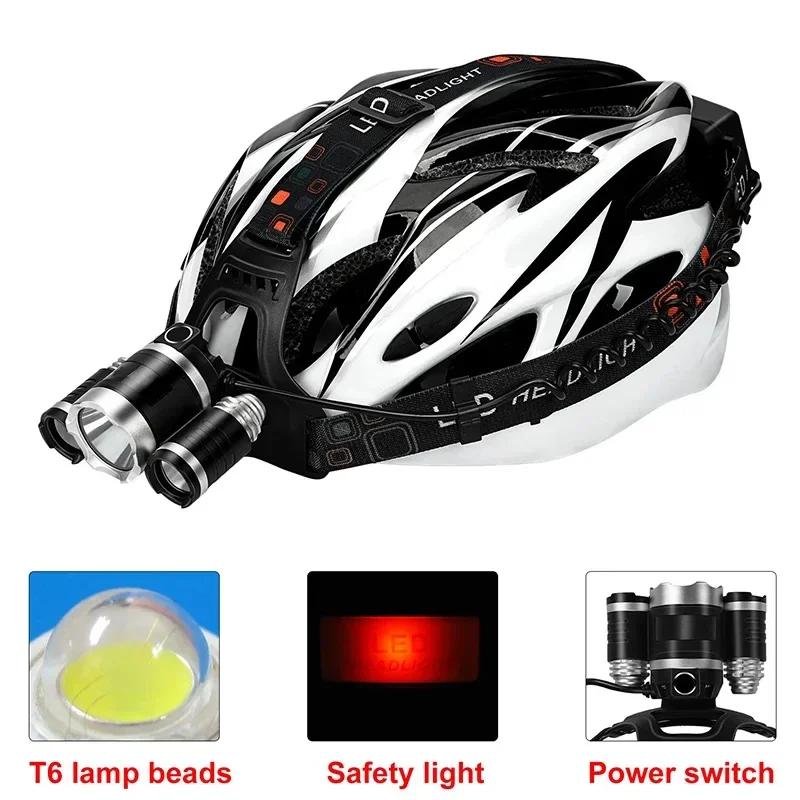 T6 Powerful Headlamp Rechargeable Led Headlight 90° Adjustable Torch Outdoor Fishing Hunting Camping Portable Flashlight Lantern