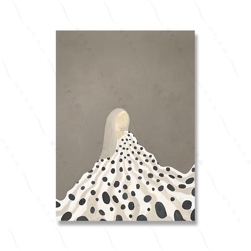 Kaffee Mädchen Atmen Abstrakt Punkte Kunst Leinwanddruck Schokolade Seltsame Kleidung Wand Roon Heimdeko Poster Malerei Weiblicher Schlafsaal