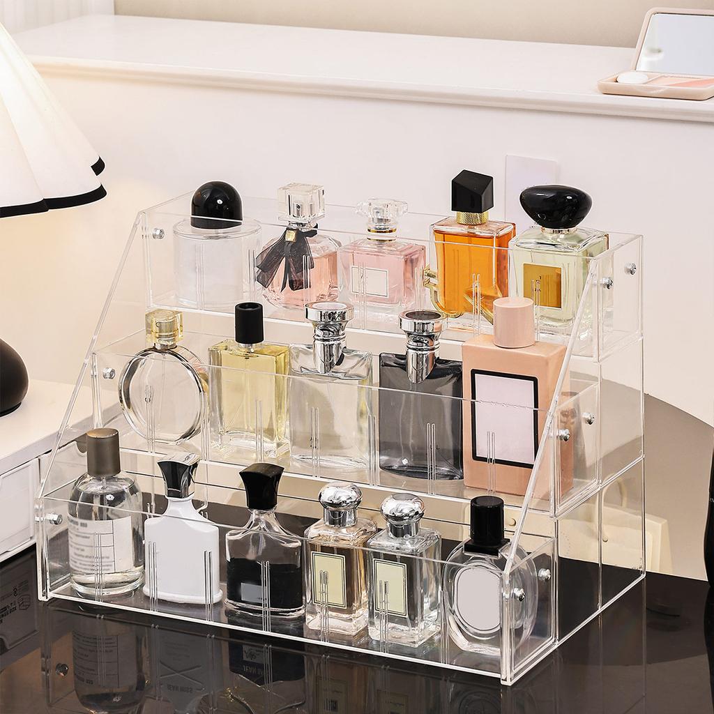 3-layer Transparent Cosmetics Storage Rack, Perfume Display Rack, Multi-function Ladder Display Rack 2026