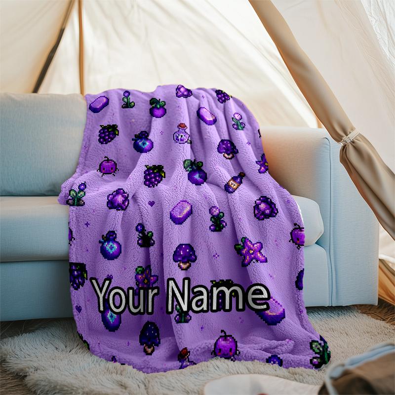 Custom Name Stardew Valley Theme Printed Blanket - Perfect for Couch, Bed, Travel & Outdoor Use | Machine Washable, Cozy & Durable.