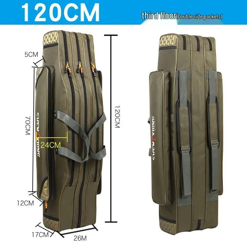 Large Wear-Resistant Fishing Bag, Two or Three Layers, 80-130 cm, Free Shipping