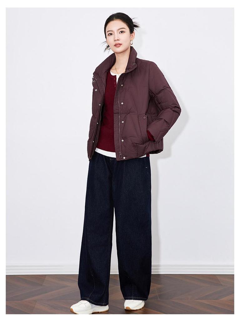 Popular Stand-up Collar 90% White Duck Down Fashion Temperament High-neck Short Down Jacket Women's Winter Jacket