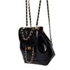 Small Xiangfeng Backpack used for Women Korean Model Ins Oil Wax Leather Compact Bag Single Shoulder Women's Bag Diamond Chain Backpack Bag