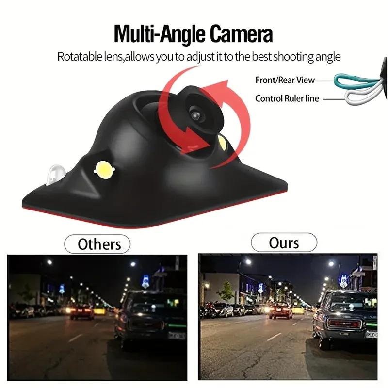 360° Rotating Car Multi-function Camera with Night Vision, 2LED, CCD, Backup Camera for CVBS Display- Front/Right/Left/Rear View