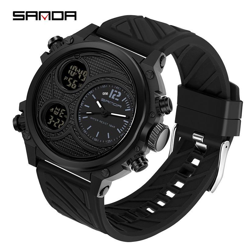 Sanda Sports Watch: Luminous, Waterproof, Dual Display for Men - Trendy Student Outdoor Electronic Watch
