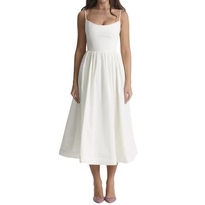 Sexy Slim Halter Halter Long Dress Women's Sweet Spicy Wind White Dress French Dress